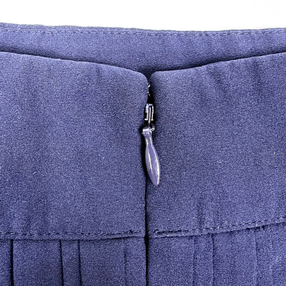 J Crew Pleated Drop Waist Mini Skirt Womens Sz 4 Navy Blue Preppy Tennis Academa